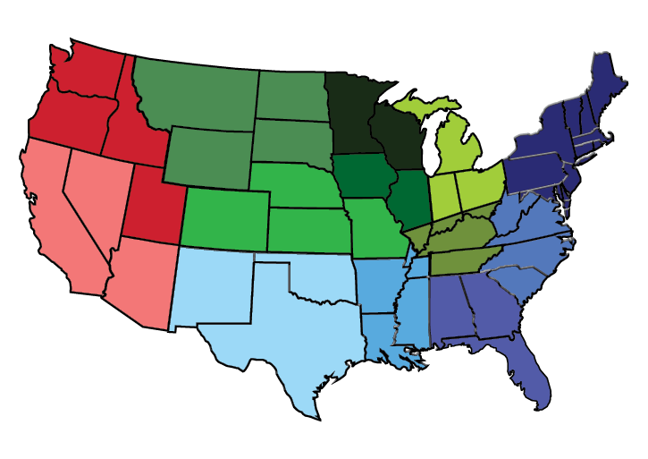 Sales representative coverage map